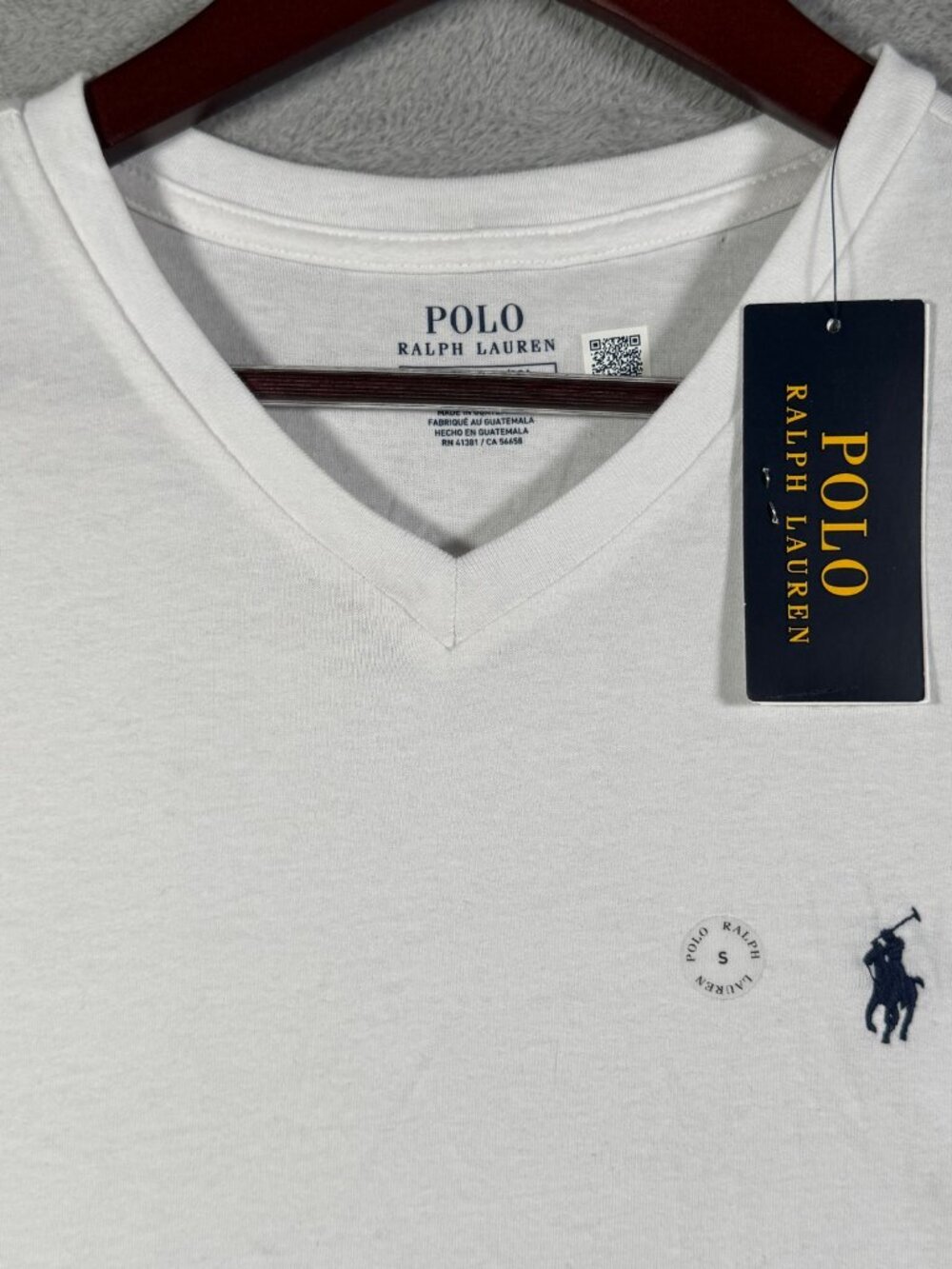 Polo Ralph Lauren V Neck T Shirt Mens S White Classic Fit Pony Logo $55